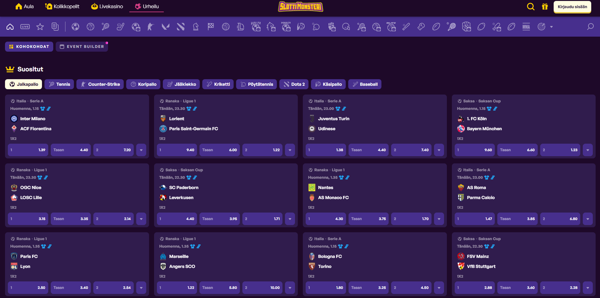 slottimonster- urheilu